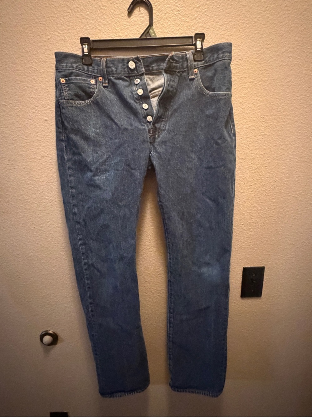 Levi's Medium Blue Straight Leg Jeans with Button Fly